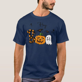 T-shirt Joli Fantôme Halloween Citrouille Face Hey Boo ten