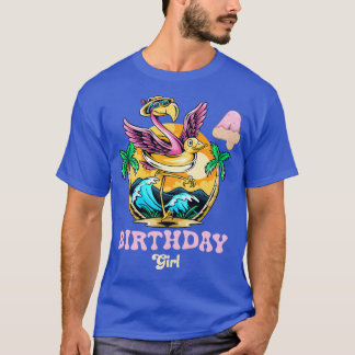 T-shirt Joli Flamant rose 4ème anniversaire fille