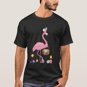 T-shirt Joli Flamant rose de Pâques avec Bunny Ears et Pâq