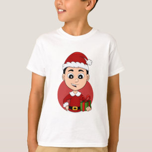 T-shirt Joli garçon de Noël aux cheveux noirs