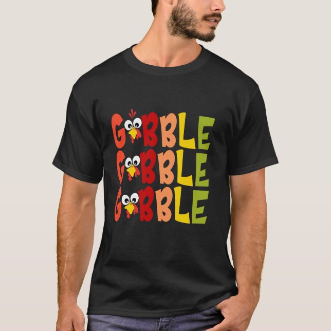 T-shirt Joli Gobble Gobble Turquie Pèlerin petits garçons  (Devant)