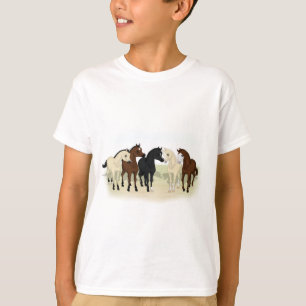 T-shirt Joli groupe de poulains Chevaux de bébés