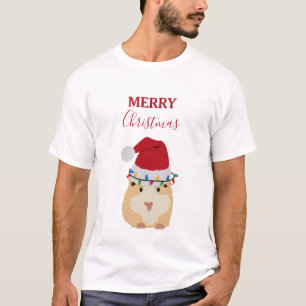 T-shirt Joli Hamster de Noël Funny Animal Santa Hat
