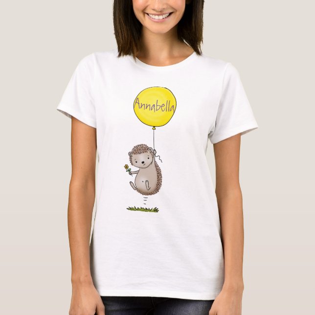 T-shirt Joli hérisson et motif de dessin animé de ballon (Devant)