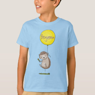 T-shirt Joli hérisson et motif de dessin animé de ballon