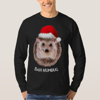 T-shirt Joli Hérisson Noël Santa Hat Bah Humbug