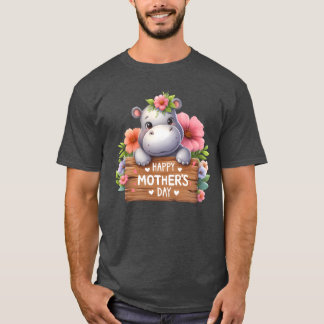 T-shirt Joli Hippo Joyeux garçon de la fête des mères