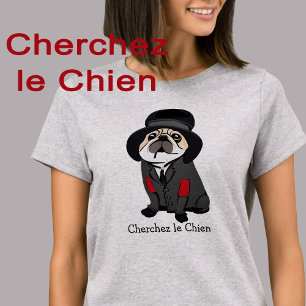 T-shirt Joli inspecteur Sherlock Carlin Amoureux des chien
