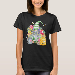 T-shirt Joli Jardin Gnome Avec Abeilles Et Fleurs Jardin G