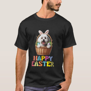 T-shirt Joli Joyeuses Pâques Chien Oreilles de Lapin Panie