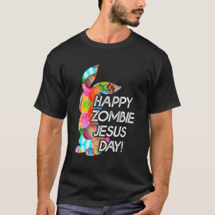 T-shirt Joli Joyeux Zombie Jour Jésus Lapin Pâques Pour