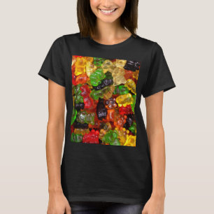 T-shirt joli kawaii arc-en-ciel coloré bonbon d'ours gummy