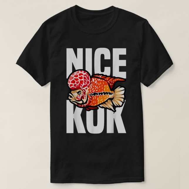 T-shirt Joli Kok Drôle de Gardien de Poisson Cichlidé Flow (Design devant)