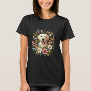 T-shirt Joli Labrador Retriever Floral Cottagecore Esthéti