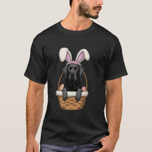 T-shirt Joli Labrador Retriever Noir Lapin de Pâques Chien