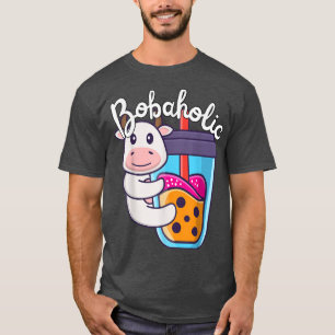 T-shirt Joli Lait Thé Vache Boba Moo Buble Thé Lover Drôle