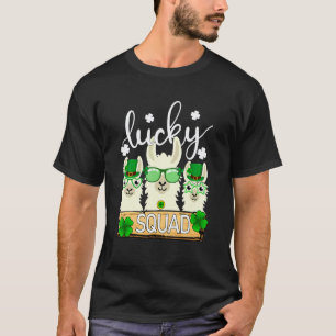 T-shirt Joli Lama Équipe Chanceuse Drôle d'Alpaga St Patri