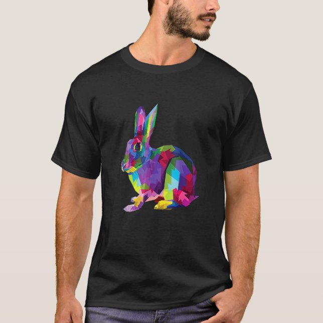 T-shirt Joli lapin coloré Artiste Rabbit Mignonnes proprié (Devant)