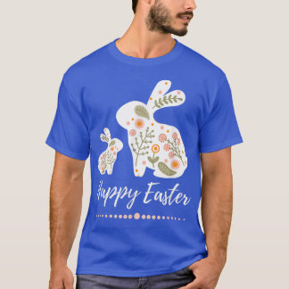 T-shirt Joli lapin de Pâques Floral Boho Rabbit Pastel 