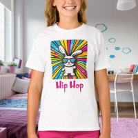 Joli lapin de Pâques Hip hop coloré avec lunettes 