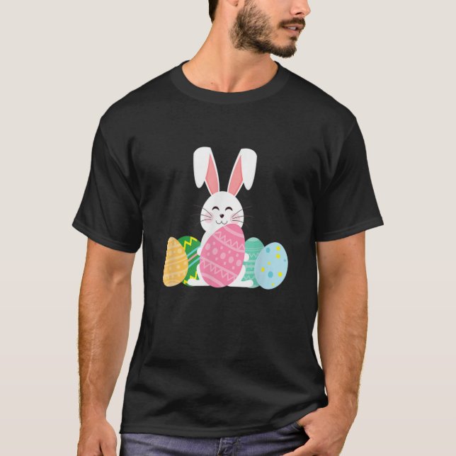 T-shirt Joli Lapin De Pâques Teint Pour Enfants Chasse Aux (Devant)