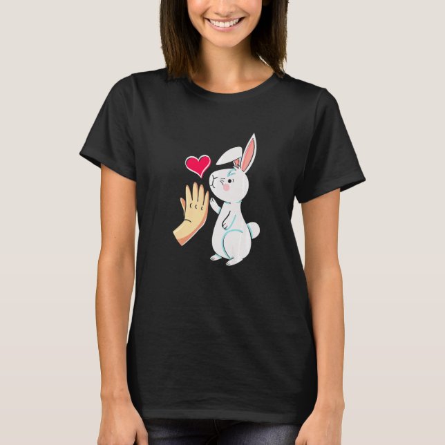 T-shirt Joli lapin lapin Animal de compagnie 1 (Devant)