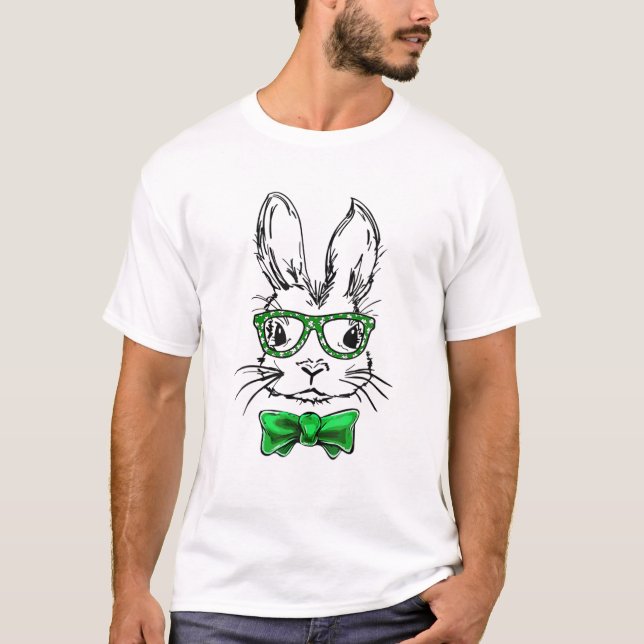 T-shirt Joli lapin Lapin Face Caractère Drôle St Patrick' (Devant)