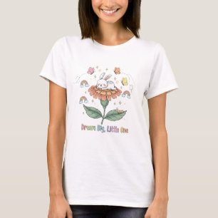 T-shirt Joli Lapin Rêve Grand Petit Floral Arc-en-ciel Nui