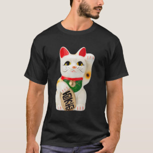 T-shirt Joli Maneki Neko Chat Chinois Chanceux Figurine Ja