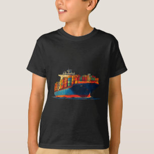T-shirt Joli navire de transport pour les amateurs de cont