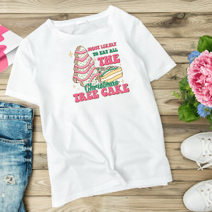 T-shirt Joli Noël Arbre Gâteau Rose Vacances Modernes
