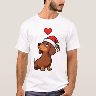 T-shirt Joli Noël Dachshund Santa Hat Holiday Chien