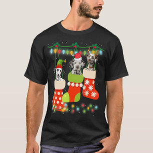 T-shirt Joli Noël Dalmatien En Sock Xmas Reindeer San