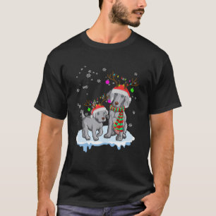 T-shirt Joli Noël Weimaraner Santa Hats Reindeer Chien