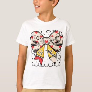 T-shirt Joli nœud crayon de 100 jours d'école en classe