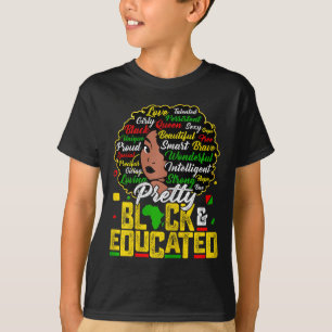 T-shirt Joli Noir Et Éduqué Je Suis L'Africain Fort