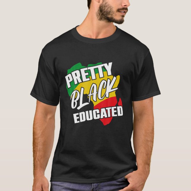 T-shirt Joli Noir Et Éduqué Je Suis L'Africain Fort (Devant)