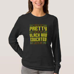 T-shirt Joli Noir Et Éduqué Racines Africaines Poing Noir