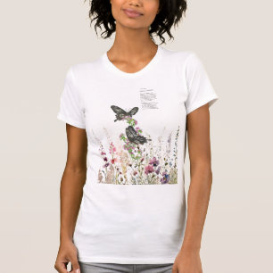 T-shirt Joli Papillon Rose Ceylan Peint À La Main