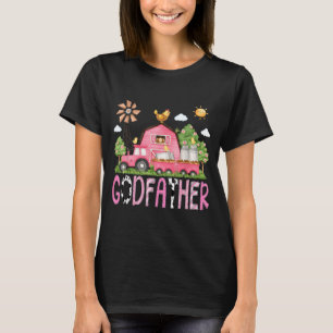 T-shirt Joli Parrain Fille d'anniversaire Rose Ferme