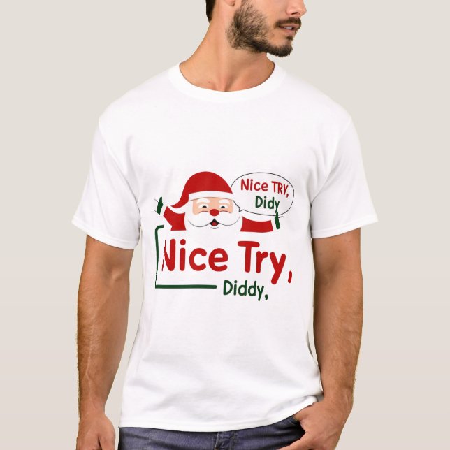 T-shirt Joli père Noël didactique (Devant)