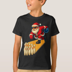 T-shirt Joli Père Noël jouant boule de bowling et Ns quill