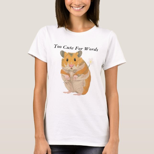 T-shirt Joli petit Hamster tenant une fleur (Devant)