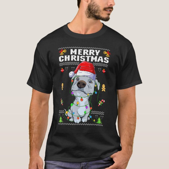 T-shirt Joli Pit Taureau Joyeux Noël Doux moche P (Devant)