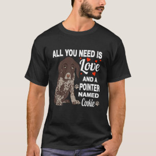 T-shirt Joli Pointer Nommé Cookie pour Pointer Allemand à