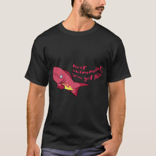 T-shirt Joli poisson prune heureux - continuez à nager