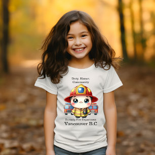 T-shirt Joli pompier avec véhicules d'urgence