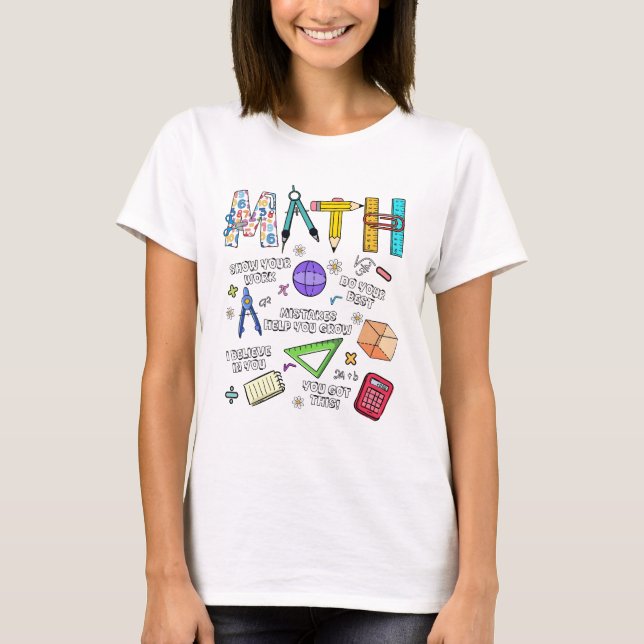 T-shirt Joli professeur de mathématiques Élève Retour à l' (Devant)