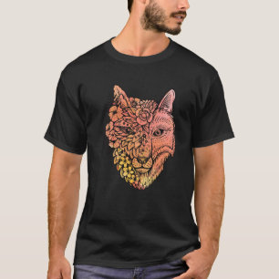 T-shirt Joli Renard Rouge avec Fleurs Renards pour la Natu