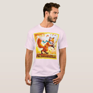 T-shirt Joli Renard Rouge dans la peinture de saison d'aut